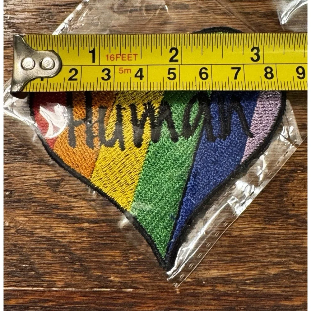 Rainbow Human Heart Shaped Embroidered Patch LGBTQ Pride Love Hippy Joy Retro‎